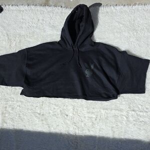 Playboy Bunny Logo Pullover Hoodie - Classic Black - 2XL
This‎ hoodie Is Cropped